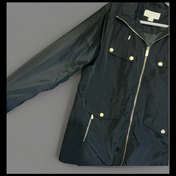 MICHAEL KORS Womens MK Classic Staple Trench Wind Breaker Rain Coat w/Hood Sz XL - Picture 11 of 15